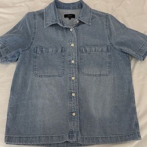 Quince Chambray Short Sleeve Button Down XS